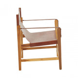Kendari Light Brown Leather And Light Teak Wood Chair