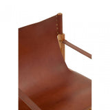 Kendari Light Brown Leather And Light Teak Wood Chair