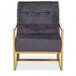 Hana Grey Velvet Chair With Gold Frame