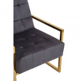Hana Grey Velvet Chair With Gold Frame