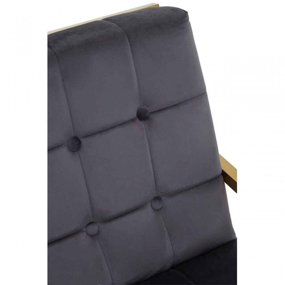 Hana Grey Velvet Chair With Gold Frame
