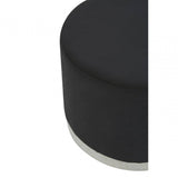 Hagen Black And Silver Round Stool