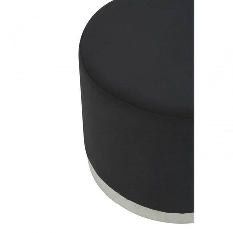 Hagen Black And Silver Round Stool