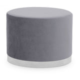 Hagen Grey And Silver Round Stool