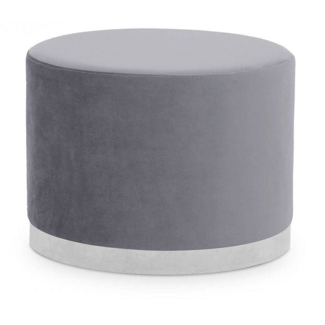Hagen Grey And Silver Round Stool