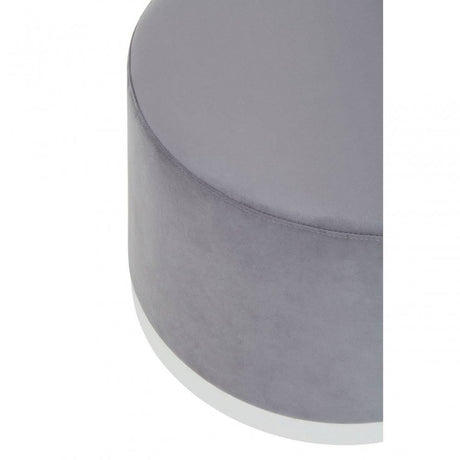 Hagen Grey And Silver Round Stool