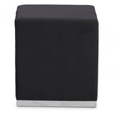 Hagen Black And Silver Square Stool