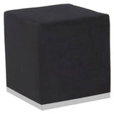 Hagen Black And Silver Square Stool