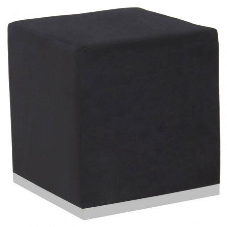 Hagen Black And Silver Square Stool