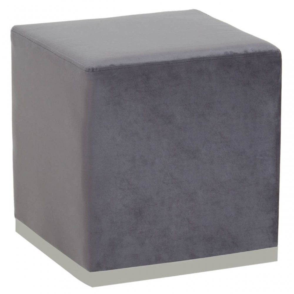 Hagen Grey And Silver Square Stool