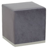 Hagen Grey And Silver Square Stool