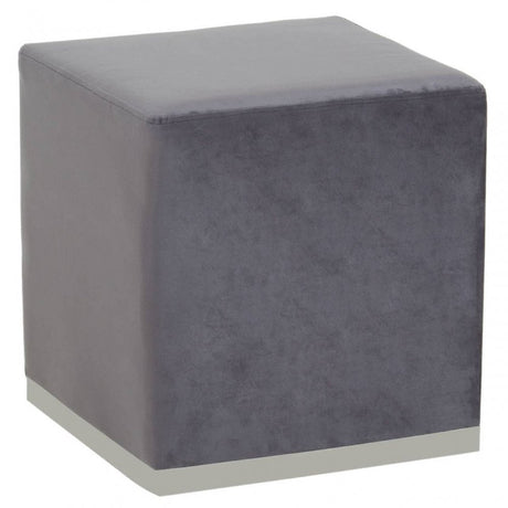 Hagen Grey And Silver Square Stool