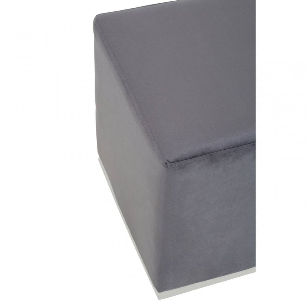 Hagen Grey And Silver Square Stool