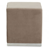 Hagen Mink And Silver Square Stool