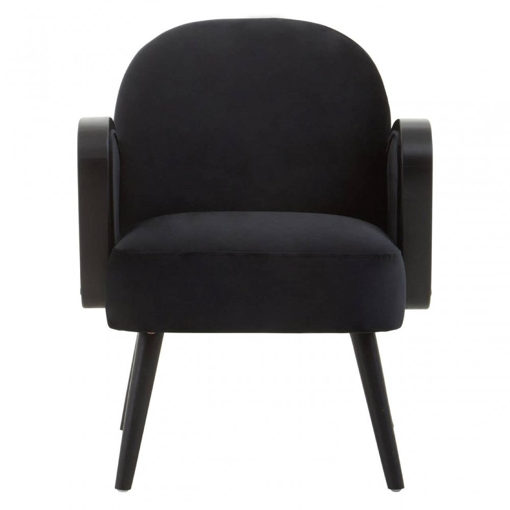 Hala Black Velvet Armchair