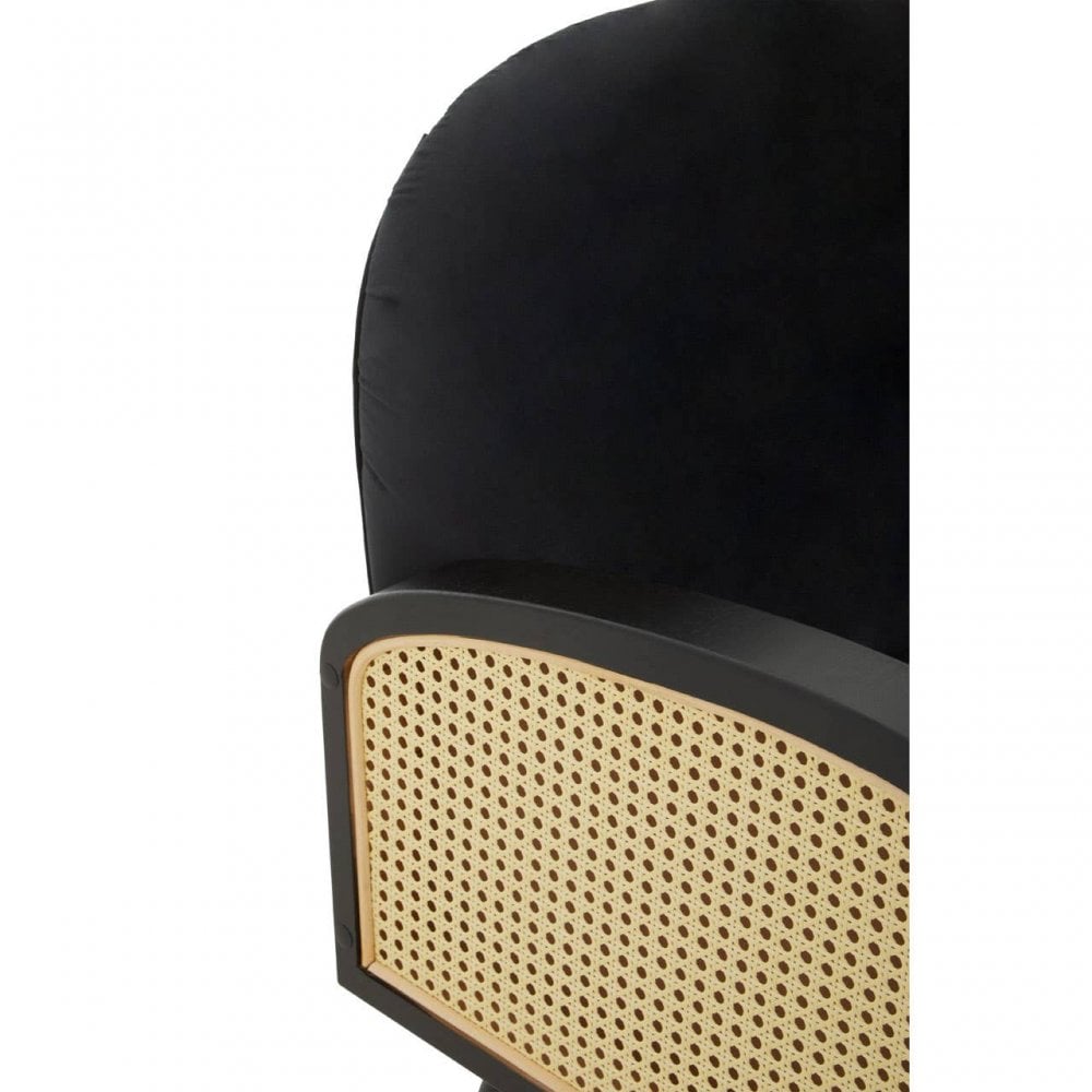 Hala Black Velvet Armchair