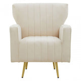 Hayley Natural Velvet Armchair