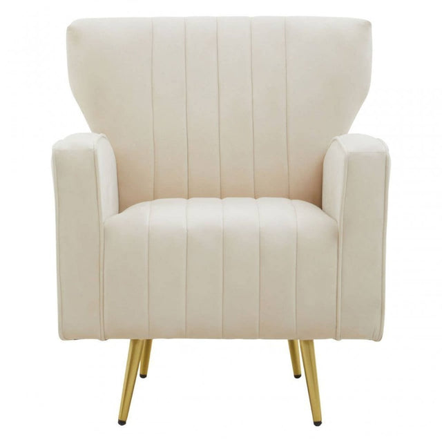 Hayley Natural Velvet Armchair