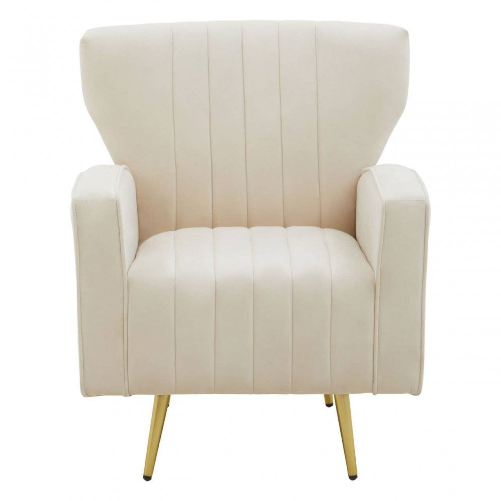 Hayley Natural Velvet Armchair