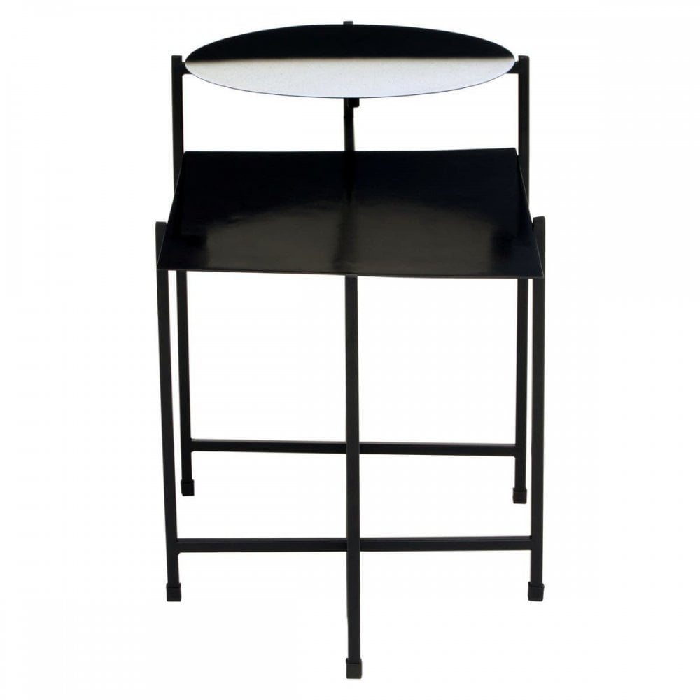 Ramus Two Tier Black And White Ombre Side Table
