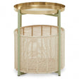Sabia Green And Gold Iron And Cotton Two Tier Side Table
