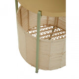 Sabia Green And Gold Iron And Cotton Two Tier Side Table