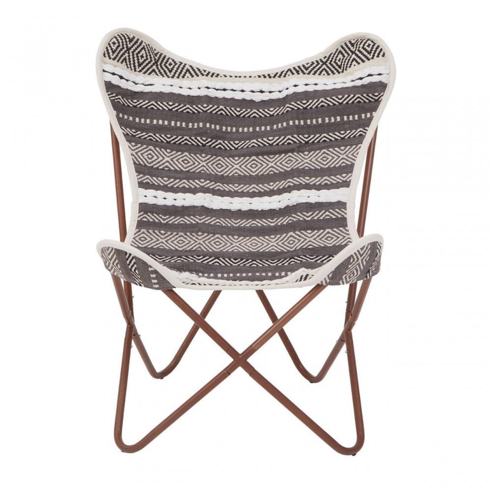 Cefena Grey And White Butterfly Chair