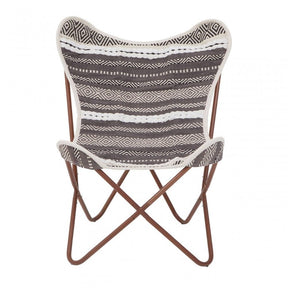 Cefena Grey And White Butterfly Chair