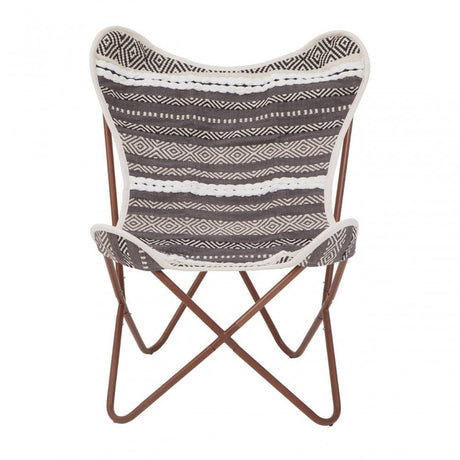 Cefena Grey And White Butterfly Chair