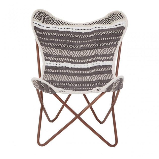 Cefena Grey And White Butterfly Chair