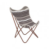 Cefena Grey And White Butterfly Chair