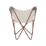 Cefena Grey And White Butterfly Chair