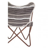 Cefena Grey And White Butterfly Chair