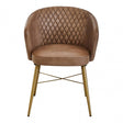 Buffalo Brown Leather Diamond Tufted Chair