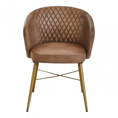 Buffalo Brown Leather Diamond Tufted Chair