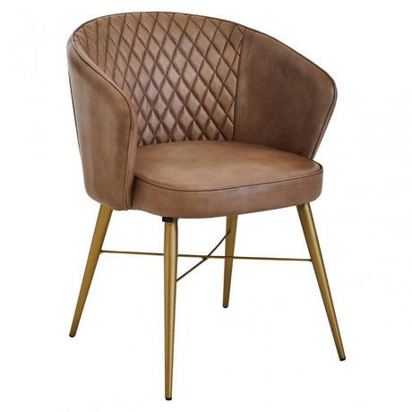 Buffalo Brown Leather Diamond Tufted Chair