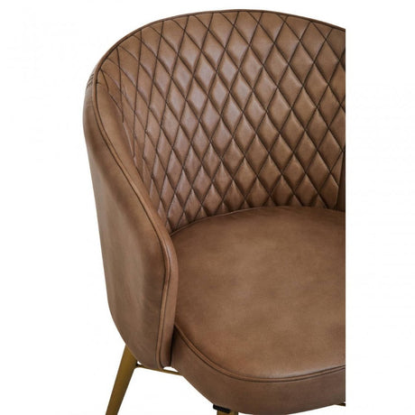 Buffalo Brown Leather Diamond Tufted Chair