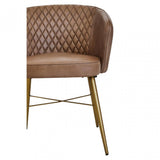 Buffalo Brown Leather Diamond Tufted Chair