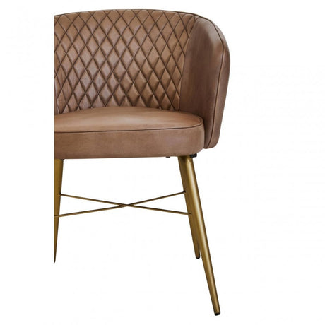 Buffalo Brown Leather Diamond Tufted Chair