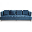 Sefira Three Seat Navy Fabric Sofa