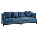 Sefira Three Seat Navy Fabric Sofa