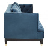 Sefira Three Seat Navy Fabric Sofa