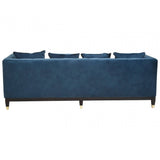 Sefira Three Seat Navy Fabric Sofa
