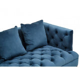 Sefira Three Seat Navy Fabric Sofa