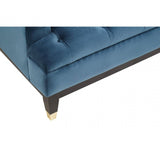 Sefira Three Seat Navy Fabric Sofa