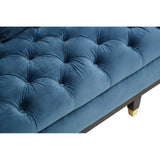 Sefira Three Seat Navy Fabric Sofa