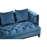 Sefira Three Seat Navy Fabric Sofa