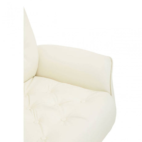 Warrington Ivory Leather Effect Recliner And Footstool