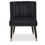 Doucet Black Velvet Chair With Black Legs