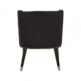 Doucet Black Velvet Chair With Black Legs